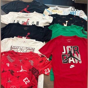Lot of 9 Boys Jordan Shirts large